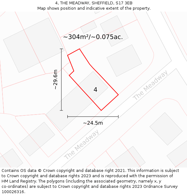4, THE MEADWAY, SHEFFIELD, S17 3EB: Plot and title map