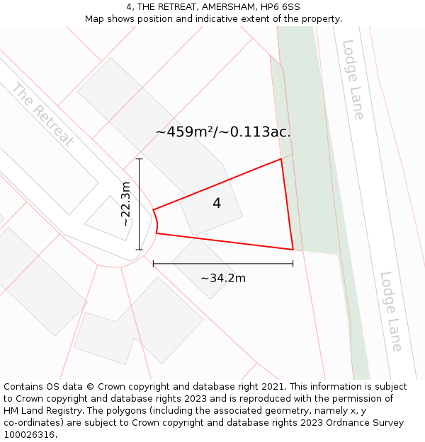 4, THE RETREAT, AMERSHAM, HP6 6SS: Plot and title map