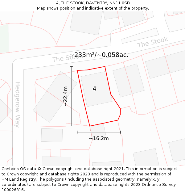 4, THE STOOK, DAVENTRY, NN11 0SB: Plot and title map
