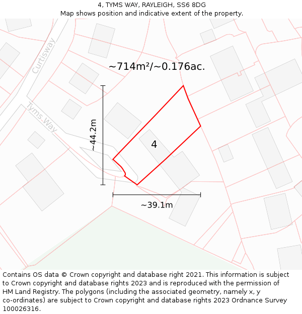 4, TYMS WAY, RAYLEIGH, SS6 8DG: Plot and title map