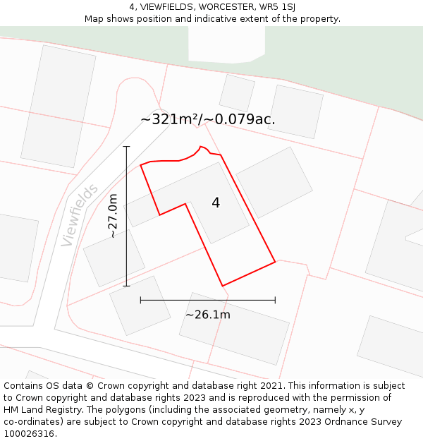 4, VIEWFIELDS, WORCESTER, WR5 1SJ: Plot and title map