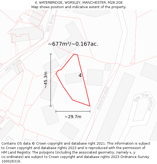 4, WATERBRIDGE, WORSLEY, MANCHESTER, M28 2GE: Plot and title map