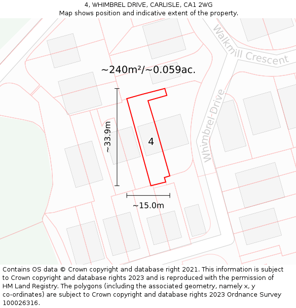 4, WHIMBREL DRIVE, CARLISLE, CA1 2WG: Plot and title map