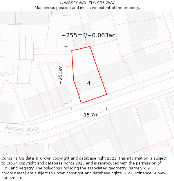 4, WISSEY WAY, ELY, CB6 2WW: Plot and title map