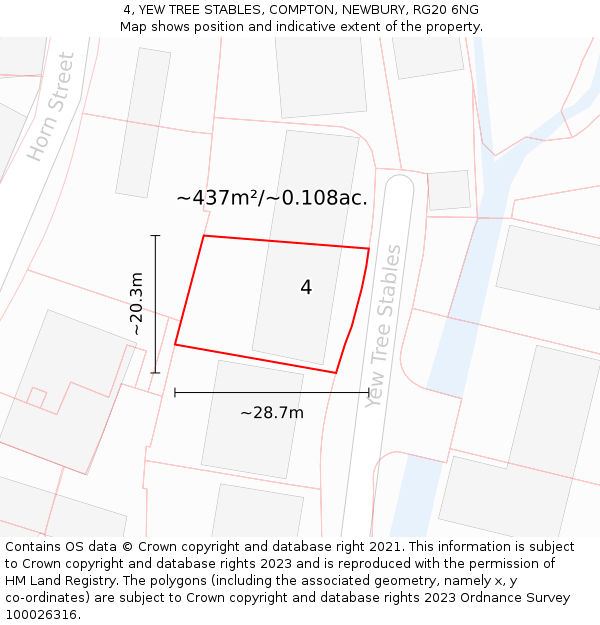 4, YEW TREE STABLES, COMPTON, NEWBURY, RG20 6NG: Plot and title map