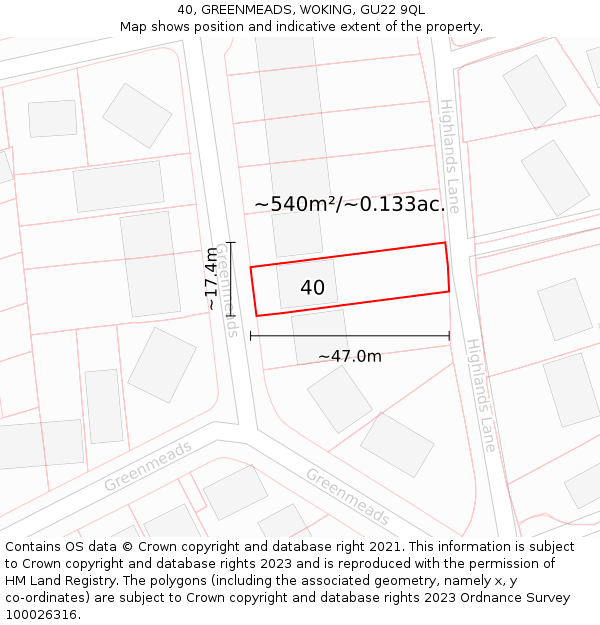 Gu22 Postcode Map 40, GREENMEADS, WOKING, GU22 9QL - £393,000