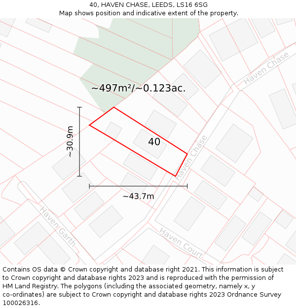40, HAVEN CHASE, LEEDS, LS16 6SG: Plot and title map
