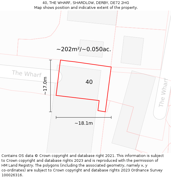 40, THE WHARF, SHARDLOW, DERBY, DE72 2HG: Plot and title map