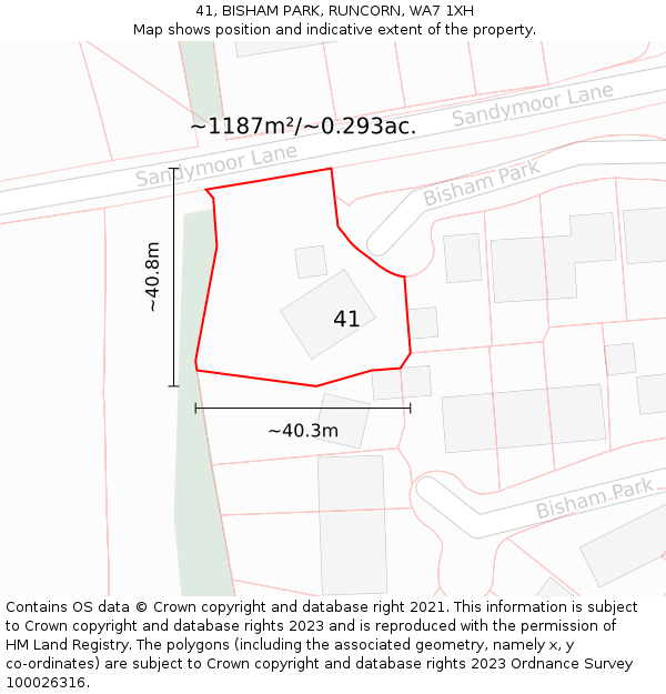 41, BISHAM PARK, RUNCORN, WA7 1XH: Plot and title map