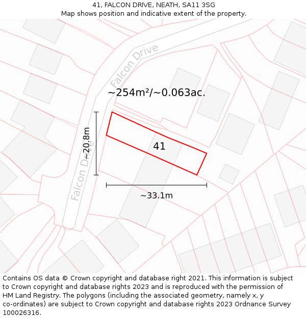 41, FALCON DRIVE, NEATH, SA11 3SG: Plot and title map