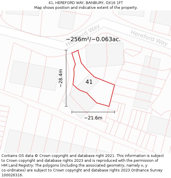 41, HEREFORD WAY, BANBURY, OX16 1FT: Plot and title map