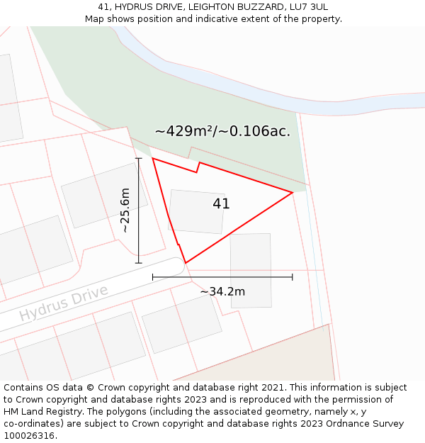41, HYDRUS DRIVE, LEIGHTON BUZZARD, LU7 3UL: Plot and title map