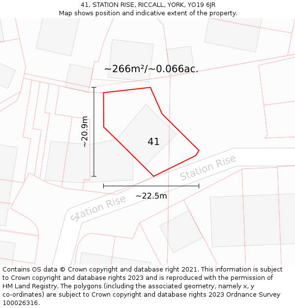 41, STATION RISE, RICCALL, YORK, YO19 6JR: Plot and title map