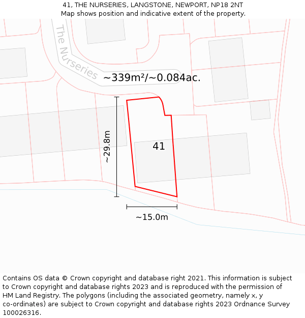 41, THE NURSERIES, LANGSTONE, NEWPORT, NP18 2NT: Plot and title map