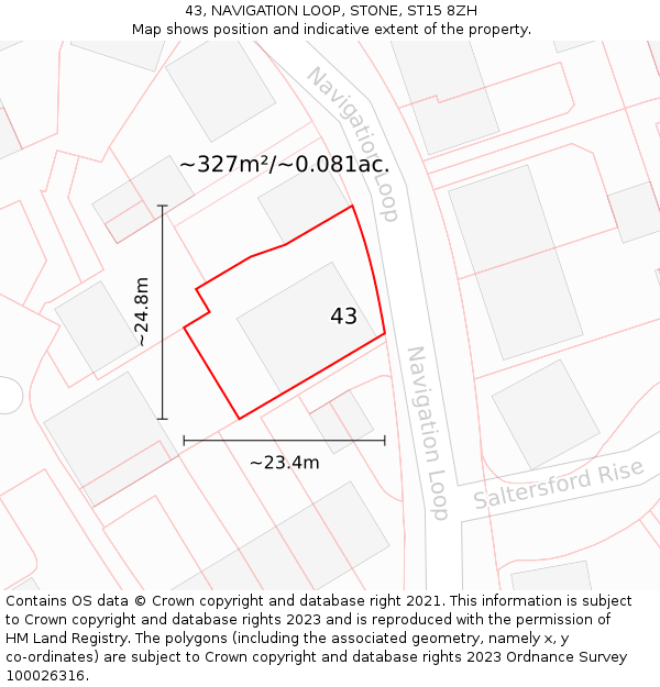 43, NAVIGATION LOOP, STONE, ST15 8ZH: Plot and title map