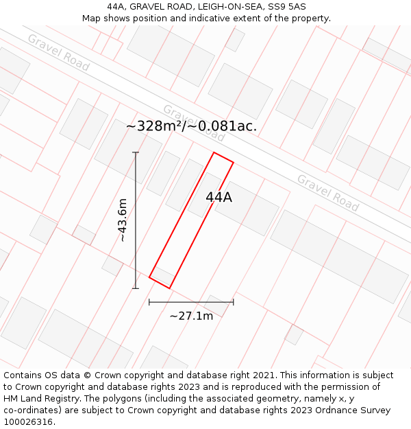 44A, GRAVEL ROAD, LEIGH-ON-SEA, SS9 5AS: Plot and title map