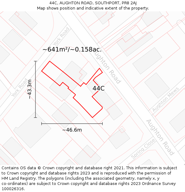 44C, AUGHTON ROAD, SOUTHPORT, PR8 2AJ: Plot and title map