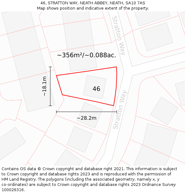 46, STRATTON WAY, NEATH ABBEY, NEATH, SA10 7AS: Plot and title map