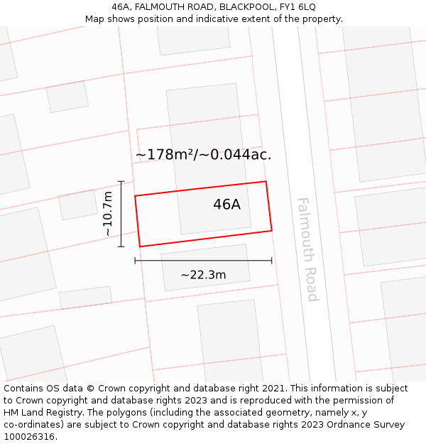 46A, FALMOUTH ROAD, BLACKPOOL, FY1 6LQ: Plot and title map