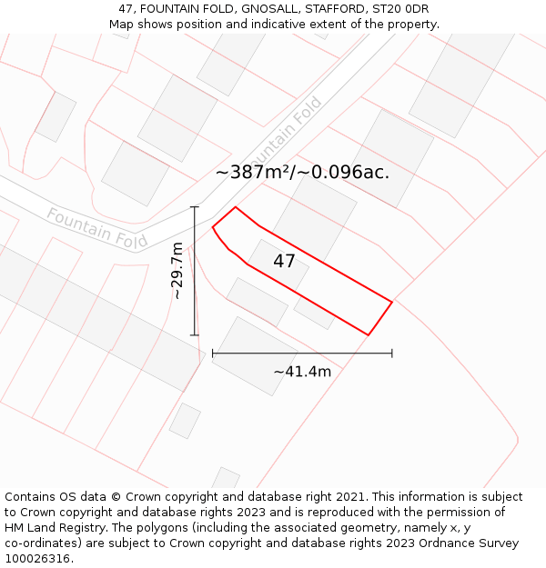 47, FOUNTAIN FOLD, GNOSALL, STAFFORD, ST20 0DR: Plot and title map