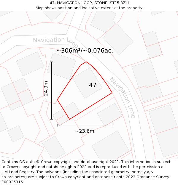 47, NAVIGATION LOOP, STONE, ST15 8ZH: Plot and title map