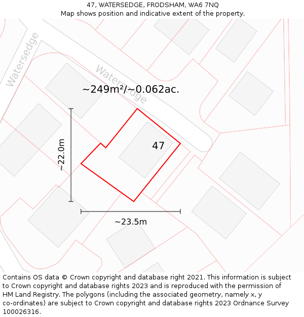 47, WATERSEDGE, FRODSHAM, WA6 7NQ: Plot and title map