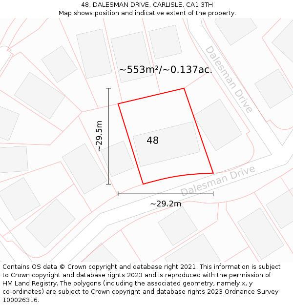 48, DALESMAN DRIVE, CARLISLE, CA1 3TH: Plot and title map