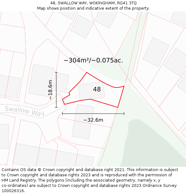 48, SWALLOW WAY, WOKINGHAM, RG41 3TQ: Plot and title map