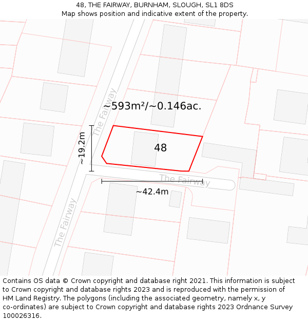 48, THE FAIRWAY, BURNHAM, SLOUGH, SL1 8DS: Plot and title map