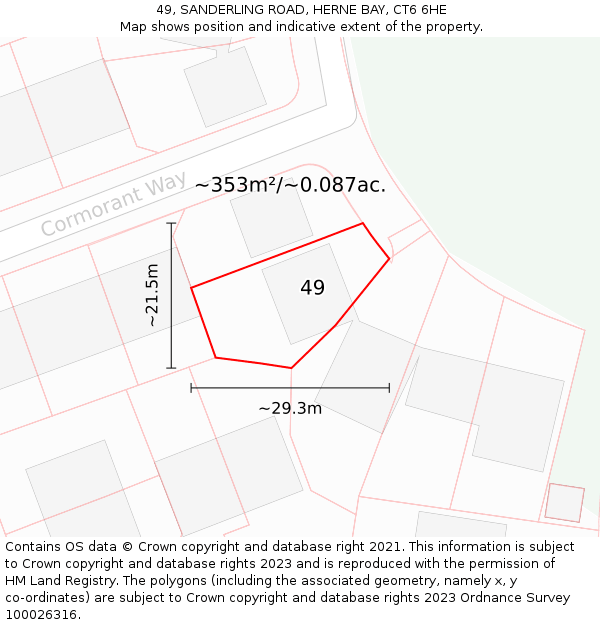 49, SANDERLING ROAD, HERNE BAY, CT6 6HE: Plot and title map