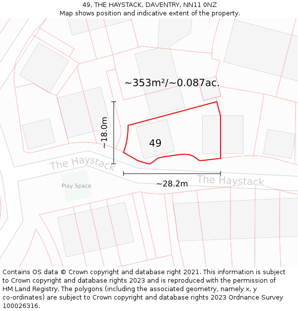 49, THE HAYSTACK, DAVENTRY, NN11 0NZ: Plot and title map