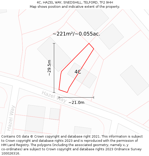 4C, HAZEL WAY, SNEDSHILL, TELFORD, TF2 9HH: Plot and title map