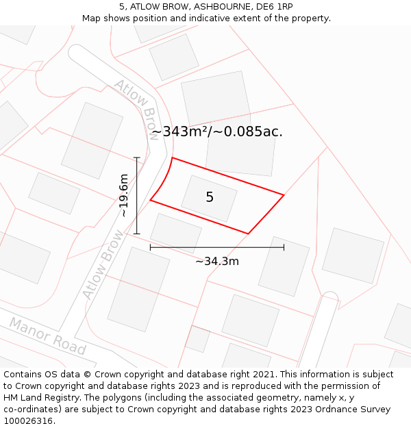 5, ATLOW BROW, ASHBOURNE, DE6 1RP: Plot and title map