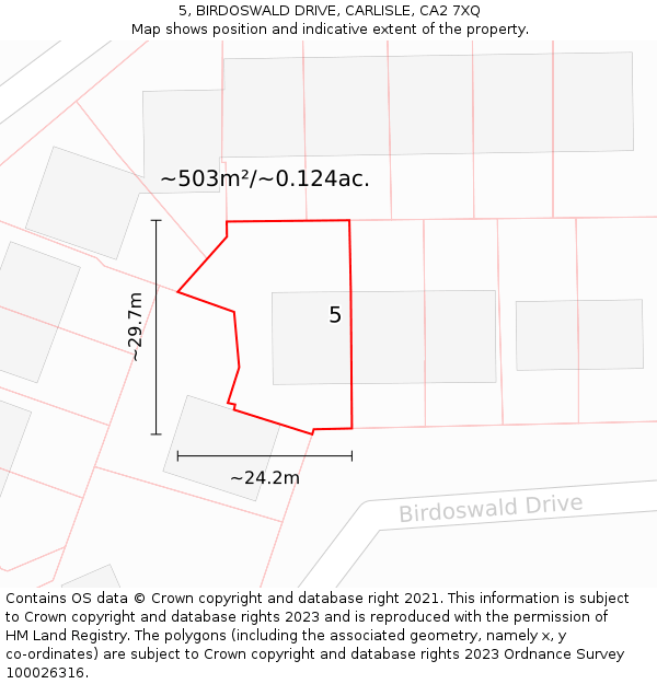 5, BIRDOSWALD DRIVE, CARLISLE, CA2 7XQ: Plot and title map