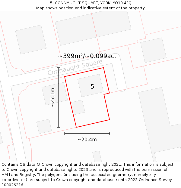 5, CONNAUGHT SQUARE, YORK, YO10 4FQ: Plot and title map