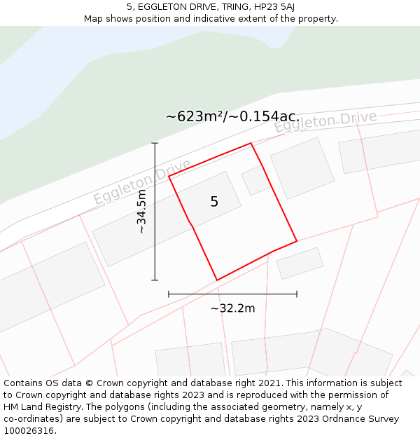 5, EGGLETON DRIVE, TRING, HP23 5AJ: Plot and title map