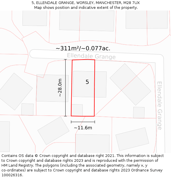 5, ELLENDALE GRANGE, WORSLEY, MANCHESTER, M28 7UX: Plot and title map