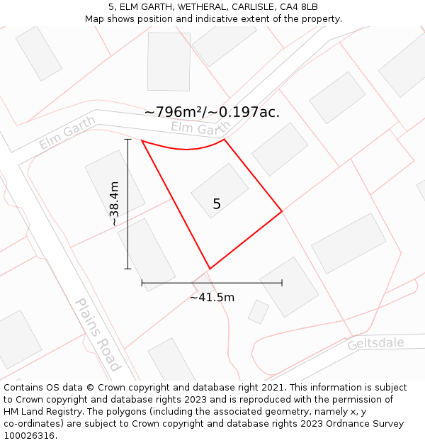 5, ELM GARTH, WETHERAL, CARLISLE, CA4 8LB: Plot and title map
