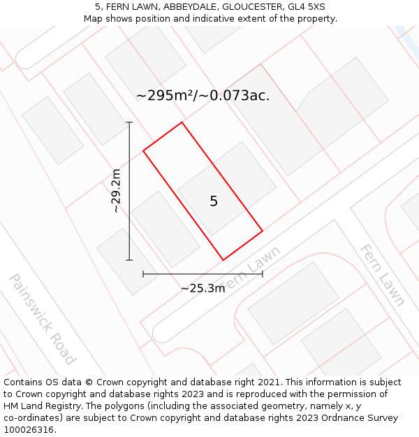 5, FERN LAWN, ABBEYDALE, GLOUCESTER, GL4 5XS: Plot and title map