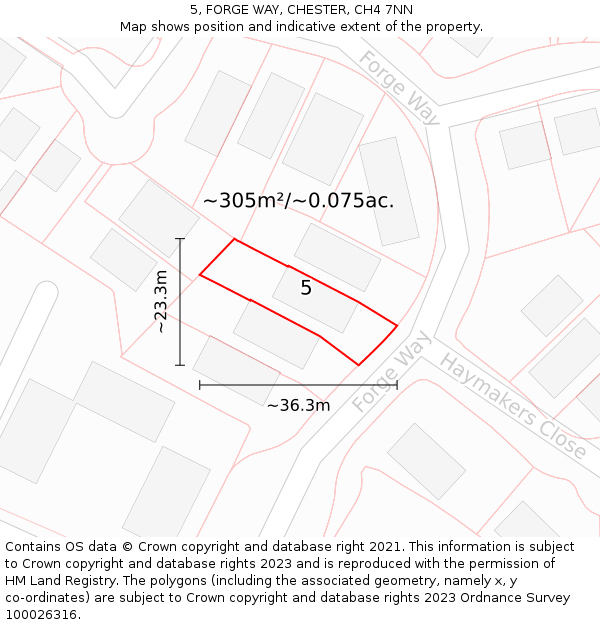 5, FORGE WAY, CHESTER, CH4 7NN: Plot and title map