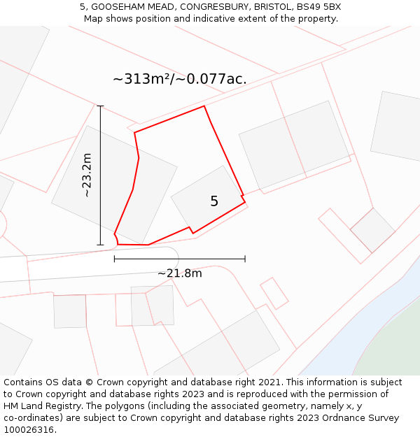 5, GOOSEHAM MEAD, CONGRESBURY, BRISTOL, BS49 5BX: Plot and title map