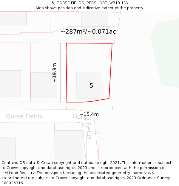 5, GORSE FIELDS, PERSHORE, WR10 1FA: Plot and title map