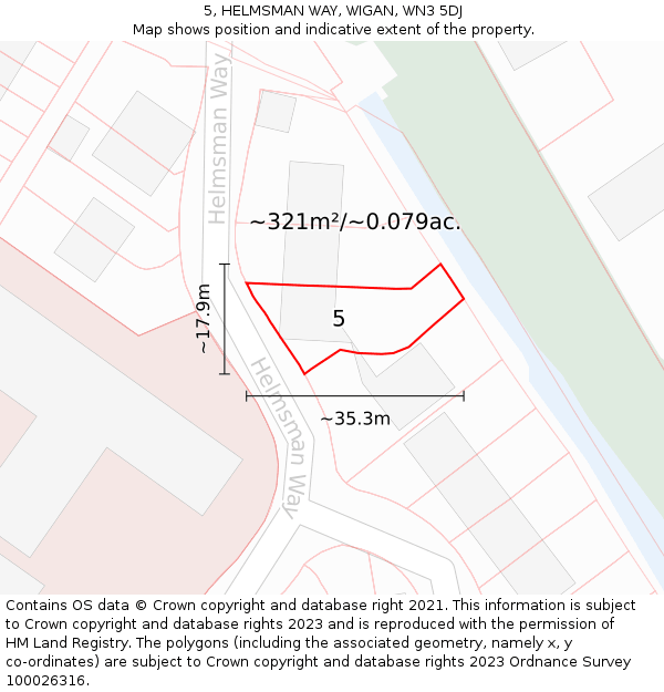 5, HELMSMAN WAY, WIGAN, WN3 5DJ: Plot and title map