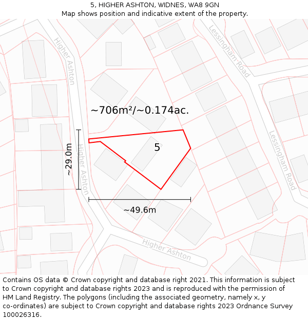 5, HIGHER ASHTON, WIDNES, WA8 9GN: Plot and title map