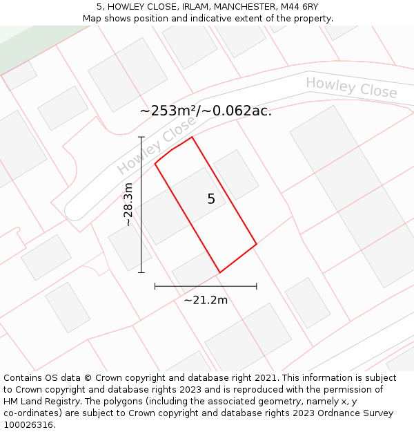 5, HOWLEY CLOSE, IRLAM, MANCHESTER, M44 6RY: Plot and title map