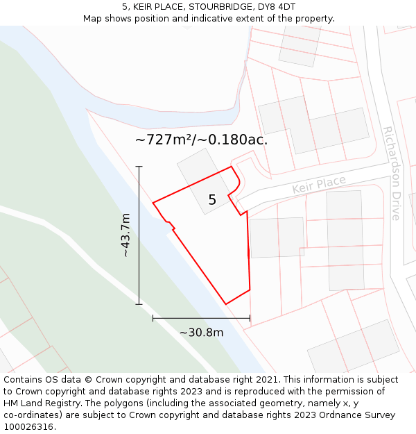 5, KEIR PLACE, STOURBRIDGE, DY8 4DT: Plot and title map