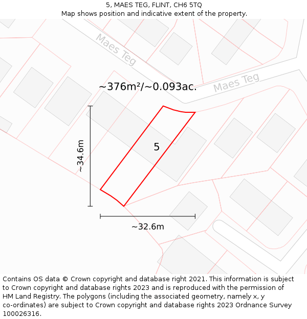 5, MAES TEG, FLINT, CH6 5TQ: Plot and title map