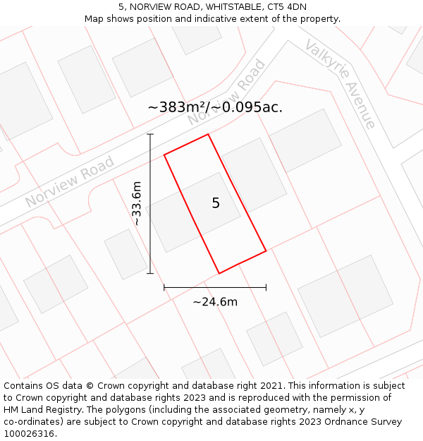 5, NORVIEW ROAD, WHITSTABLE, CT5 4DN: Plot and title map