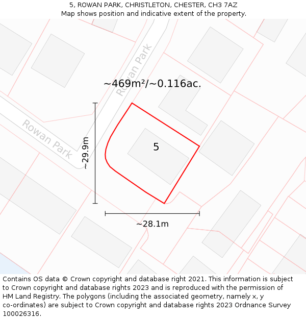 5, ROWAN PARK, CHRISTLETON, CHESTER, CH3 7AZ: Plot and title map