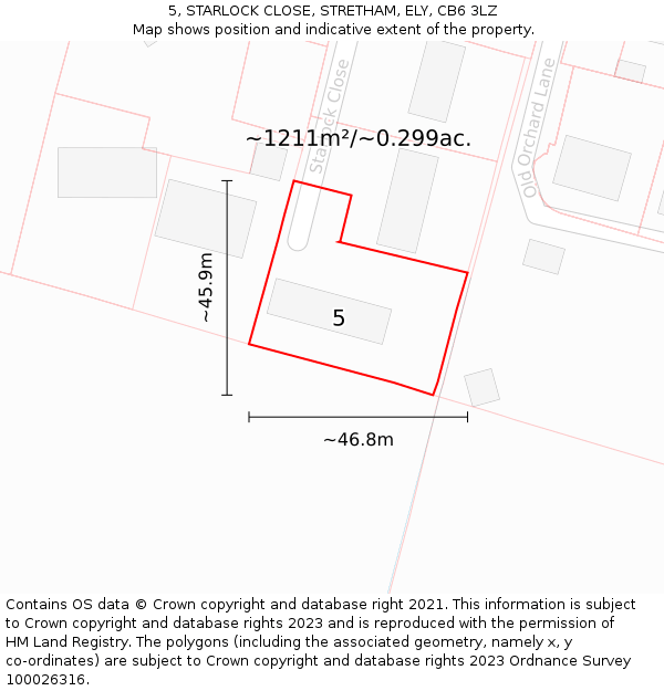 5, STARLOCK CLOSE, STRETHAM, ELY, CB6 3LZ: Plot and title map